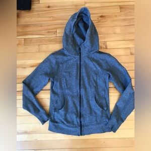 Dark grey heather Lululemon Scuba zip-up hoodie